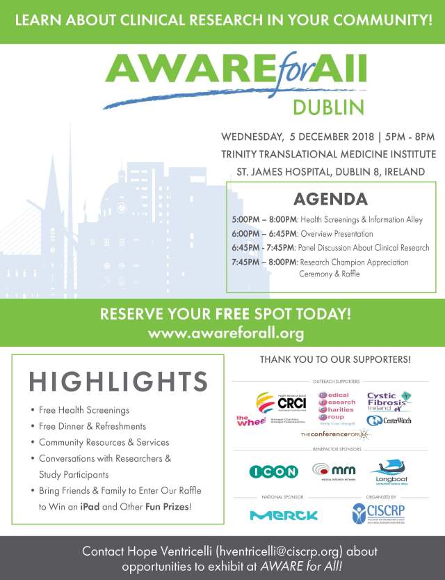 AWARE Dublin Flyer 2018